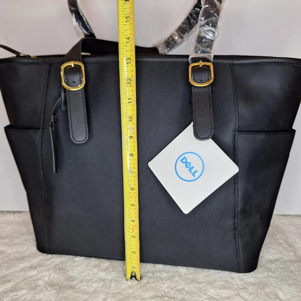 NEW Large Dell Laptop Ladies Tote, Black, NWT, Purple Interior